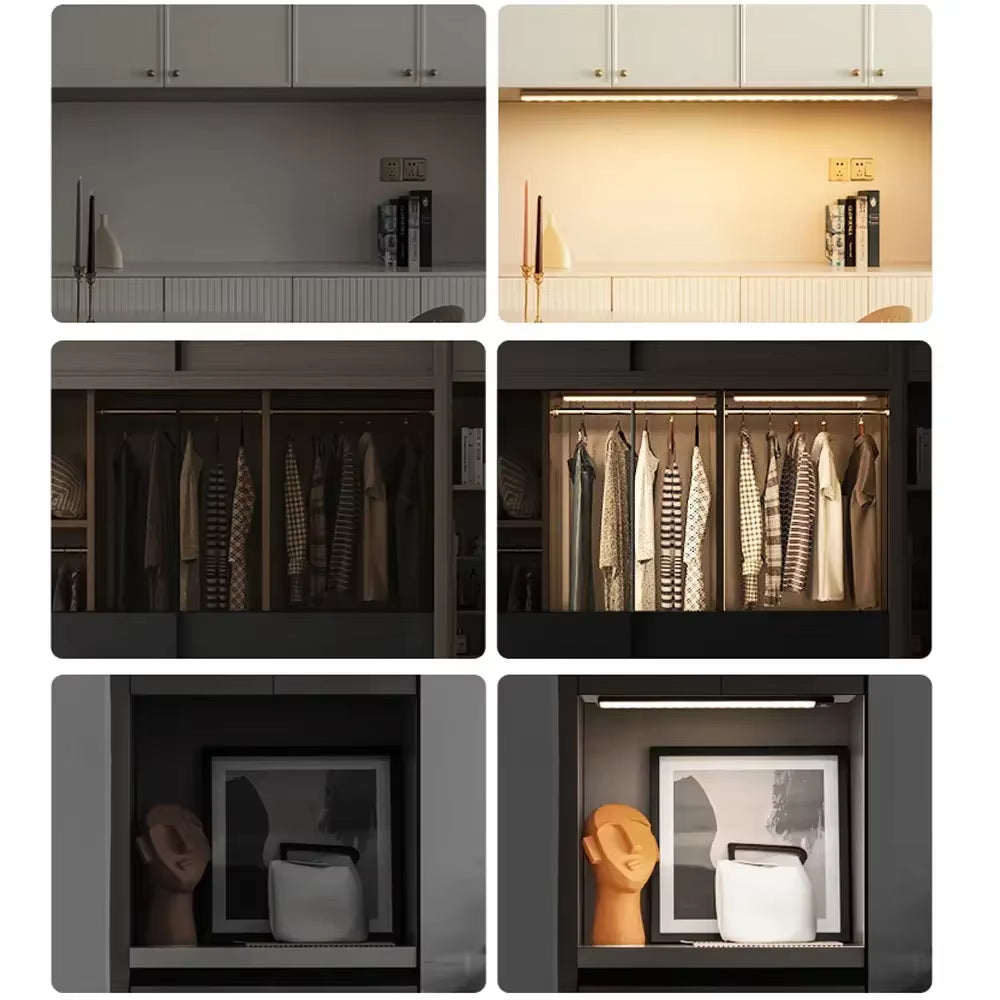 LED Bar Light Motion Sensor USB Rechargeable Led Night Light for Kitchen Wardrobe Cabinet Lighting 30Cm/40Cm/50Cm Cabinet Light